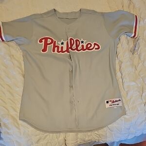 Philadelphia Phillies Gray Baseball Jersey Men's Sz 48 Majestic Authentic NWT